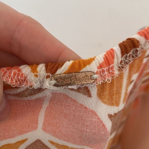 Free People Siren Orange Geometric Wrap Dress Size Small - Picture 11 of 15